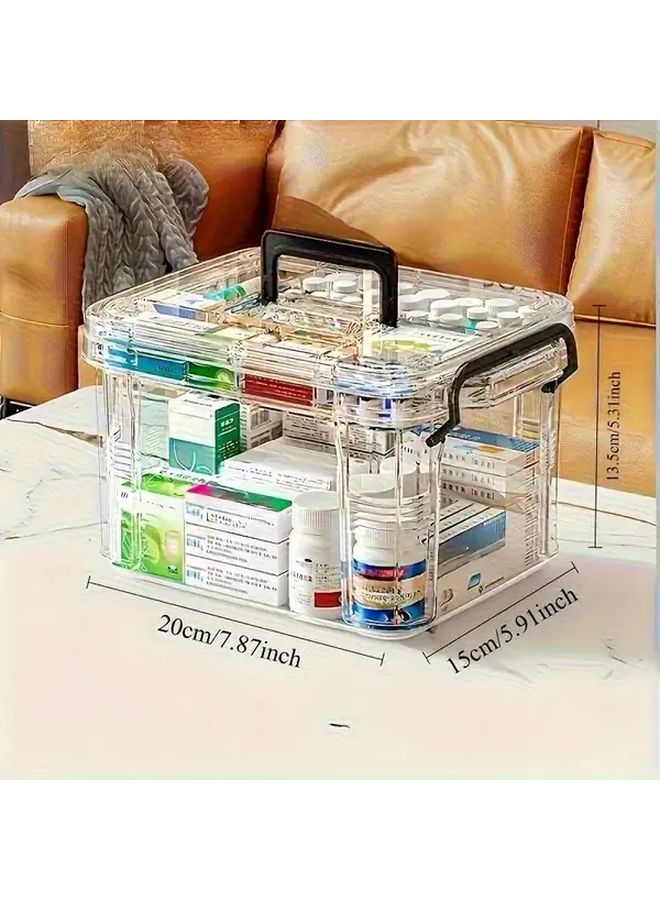 Black XL Heavy Duty Transparent Waterproof Double Layer Medicine Cabinet Organizer - Image 5